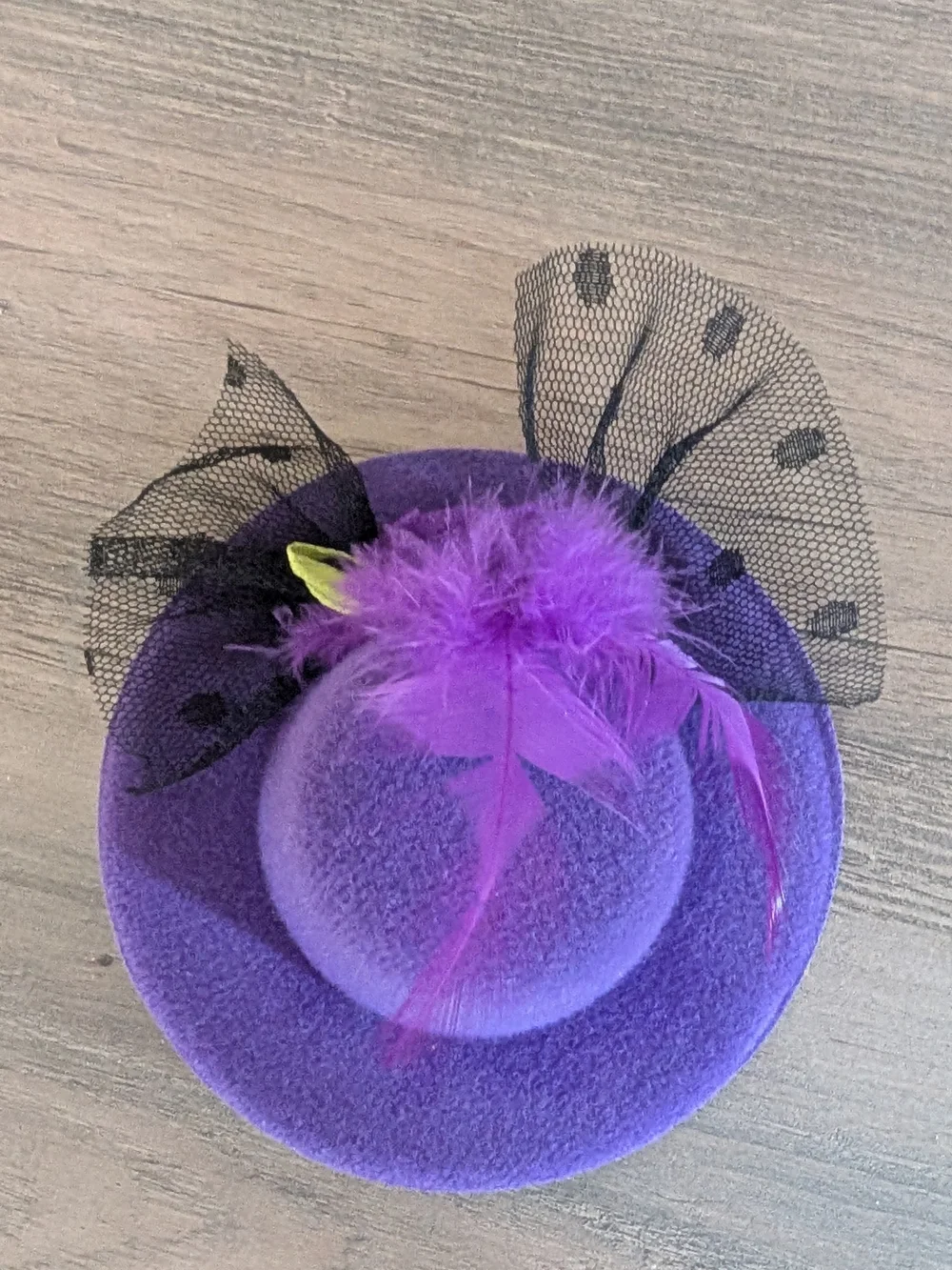 Vibrant Purple Feathered Derby Hat Fascinator